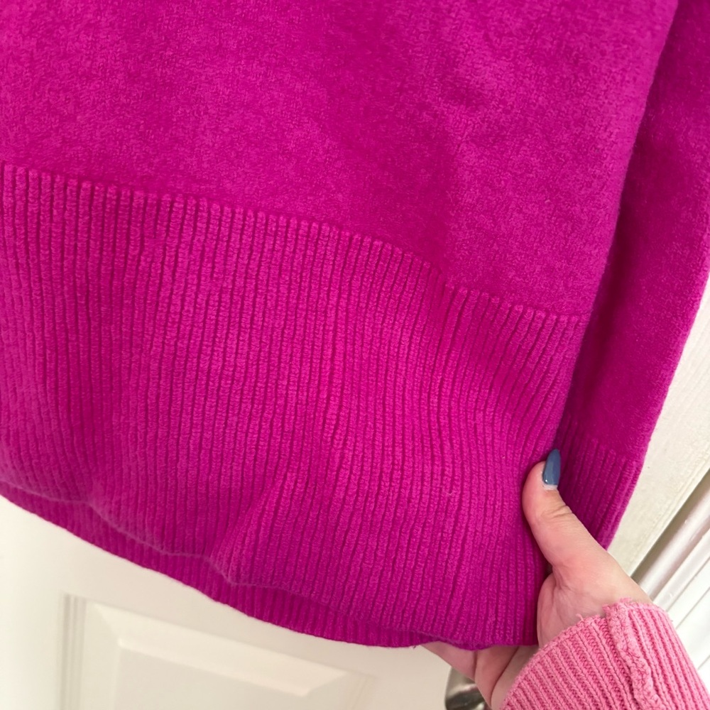 Athleta Aspen Wool Cashmere Pink Purple Turtleneck Sweater - Picture 4 of 9